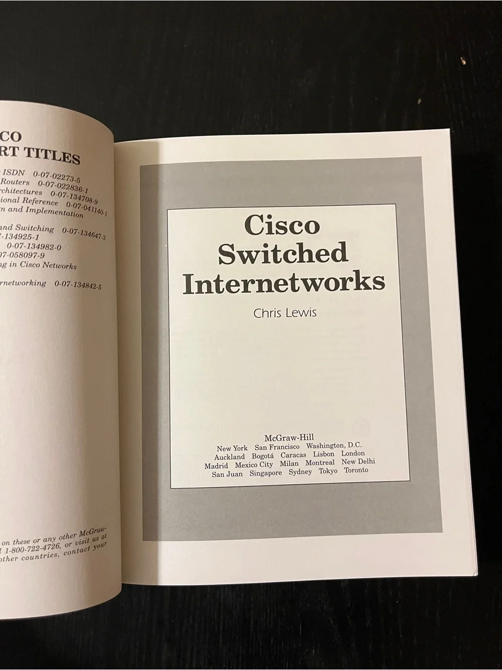 (Original $55) Cisco Switched Internetworks Tech Book Chris Lewis ISBN 007134646